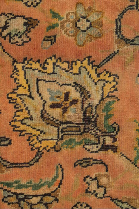 Tabriz Orange Square Hand Knotted 911 X 114  Area Rug 400-17126 Image 11