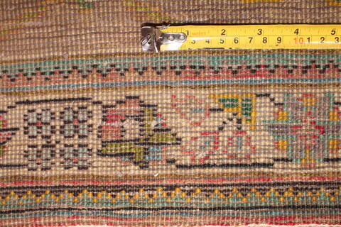 Tabriz Orange Square Hand Knotted 911 X 114  Area Rug 400-17126 Image 14