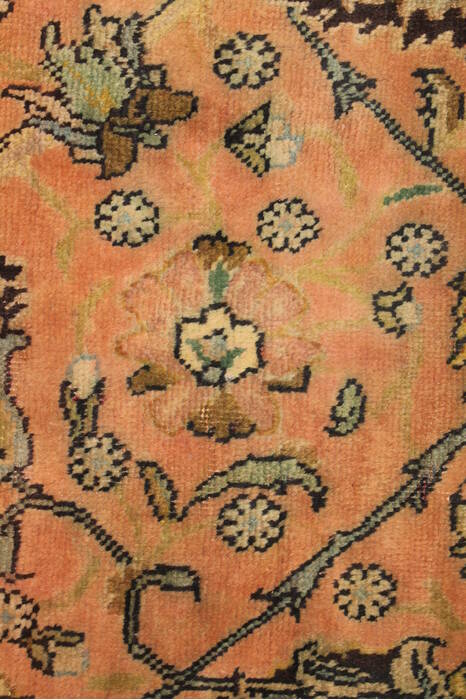 Tabriz Orange Square Hand Knotted 911 X 114  Area Rug 400-17126 Image 15