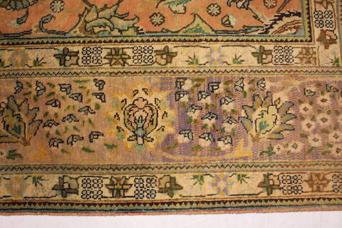 Tabriz Orange Square Hand Knotted 911 X 114  Area Rug 400-17126 Image 17