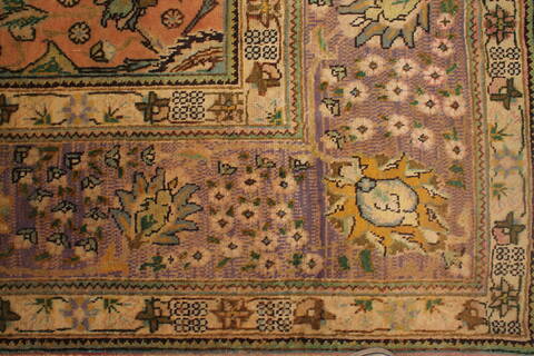 Tabriz Orange Square Hand Knotted 911 X 114  Area Rug 400-17126 Image 18