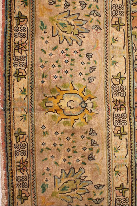 Tabriz Orange Square Hand Knotted 911 X 114  Area Rug 400-17126 Image 3