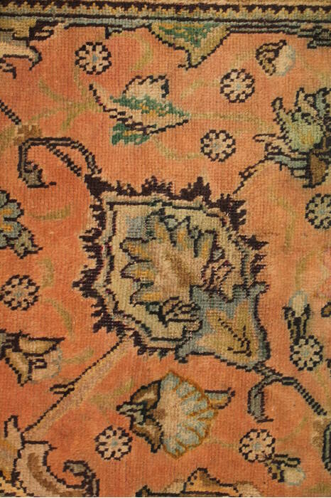 Tabriz Orange Square Hand Knotted 911 X 114  Area Rug 400-17126 Image 6