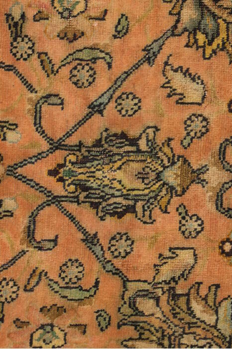 Tabriz Orange Square Hand Knotted 911 X 114  Area Rug 400-17126 Image 7