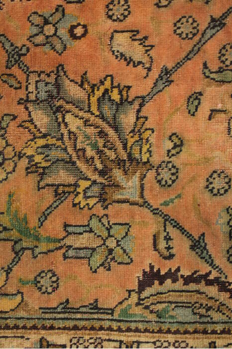 Tabriz Orange Square Hand Knotted 911 X 114  Area Rug 400-17126 Image 8