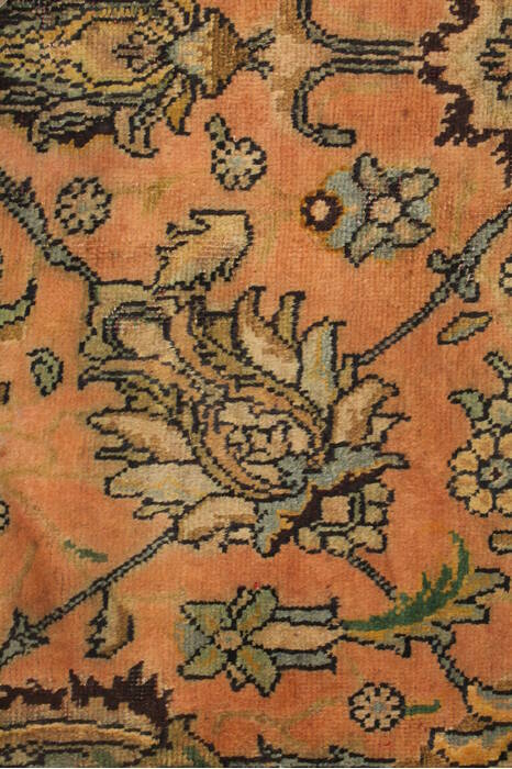 Tabriz Orange Square Hand Knotted 911 X 114  Area Rug 400-17126 Image 9