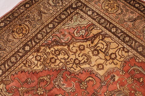 Tabriz Red Hand Knotted 910 X 130  Area Rug 400-17129 Image 12