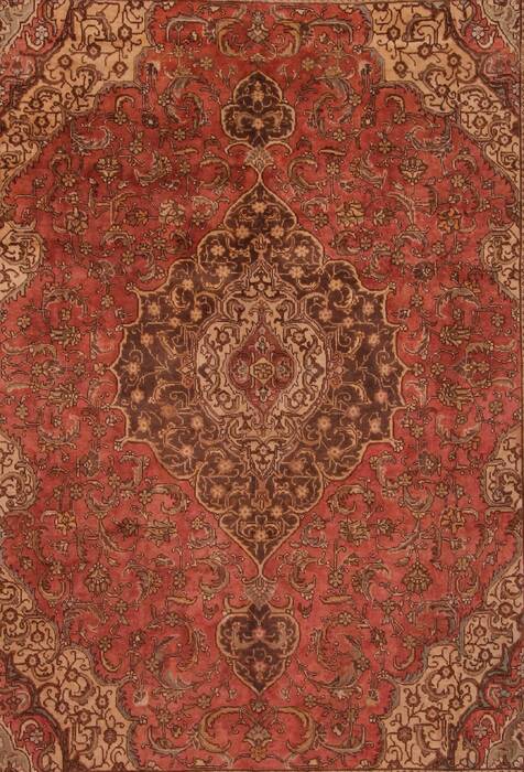 Tabriz Red Hand Knotted 910 X 130  Area Rug 400-17129 Image 5