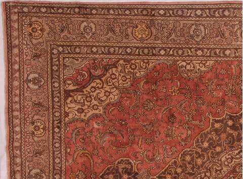 Tabriz Red Hand Knotted 910 X 130  Area Rug 400-17129 Image 7