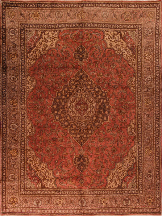 Tabriz Red Hand Knotted 910 X 130  Area Rug 400-17129 Image 0