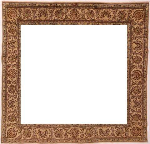 Tabriz Purple Square Hand Knotted 95 X 98  Area Rug 400-17136 Image 1