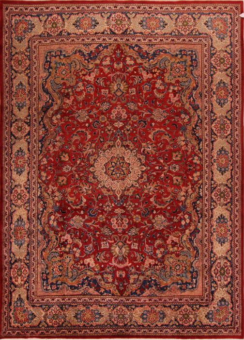 Mahal Red Hand Knotted 97 X 131  Area Rug 400-17145 Image 0