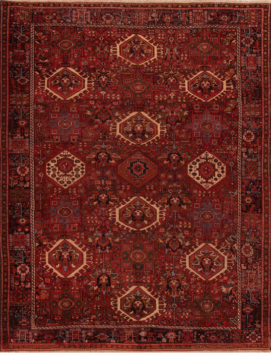 Gharajeh Red Hand Knotted 98 X 125  Area Rug 400-17148 Image 0