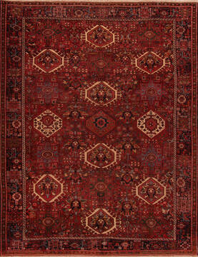 Gharajeh Red Hand Knotted 9'8" X 12'5"  Area Rug 400-17148