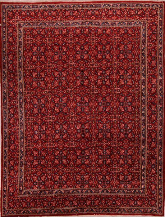 Modern Red Hand Knotted 101 X 130  Area Rug 400-17151 Image 0