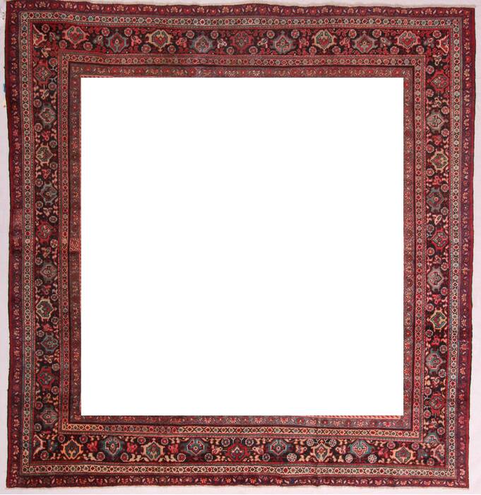 Mahal Red Square Hand Knotted 105 X 107  Area Rug 400-17154 Image 15