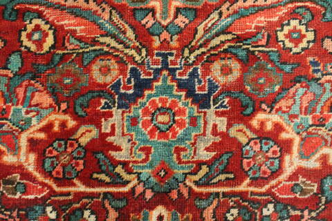 Mahal Red Square Hand Knotted 105 X 107  Area Rug 400-17154 Image 4
