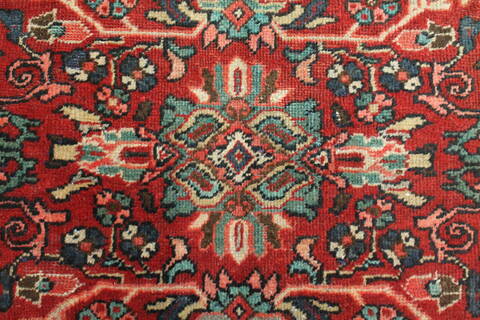 Mahal Red Square Hand Knotted 105 X 107  Area Rug 400-17154 Image 6