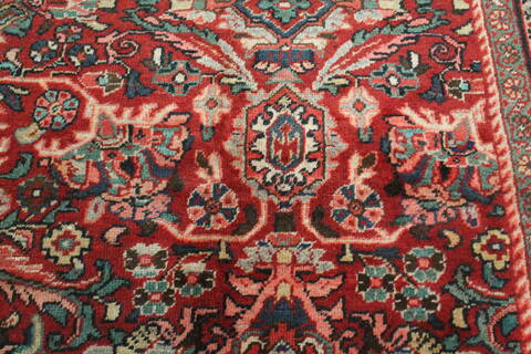 Mahal Red Square Hand Knotted 105 X 107  Area Rug 400-17154 Image 9