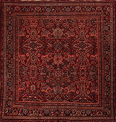 Mahal Red Square Hand Knotted 10'5" X 10'7"  Area Rug 400-17154