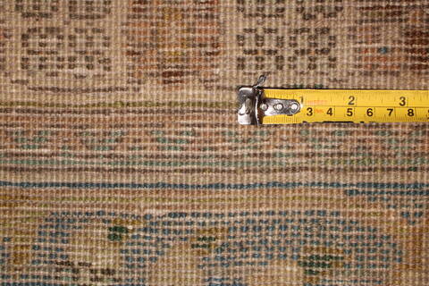 Tabriz Beige Square Hand Knotted 98 X 910  Area Rug 400-17157 Image 10