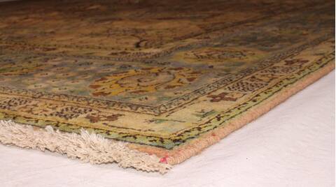Tabriz Beige Square Hand Knotted 98 X 910  Area Rug 400-17157 Image 3