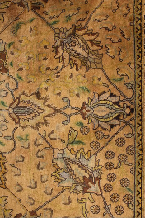 Tabriz Beige Square Hand Knotted 98 X 910  Area Rug 400-17157 Image 5