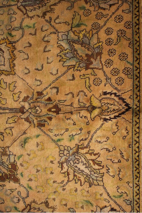 Tabriz Beige Square Hand Knotted 98 X 910  Area Rug 400-17157 Image 6