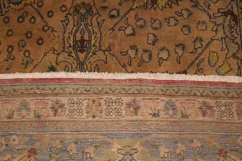 Tabriz Beige Square Hand Knotted 98 X 910  Area Rug 400-17157 Image 9