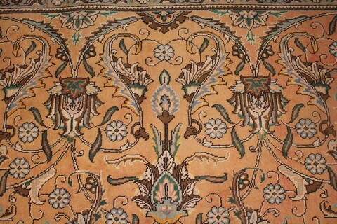 Tabriz Orange Square Hand Knotted 97 X 114  Area Rug 400-17159 Image 12
