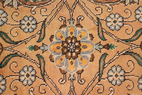 Tabriz Orange Square Hand Knotted 97 X 114  Area Rug 400-17159 Image 13
