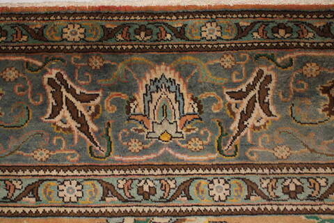 Tabriz Orange Square Hand Knotted 97 X 114  Area Rug 400-17159 Image 14