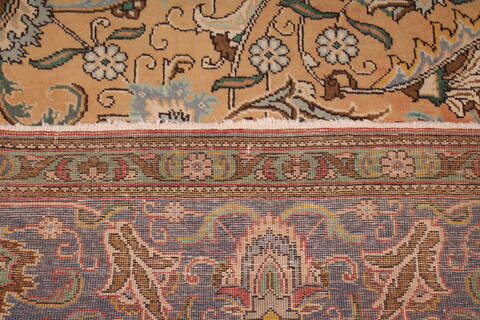 Tabriz Orange Square Hand Knotted 97 X 114  Area Rug 400-17159 Image 17