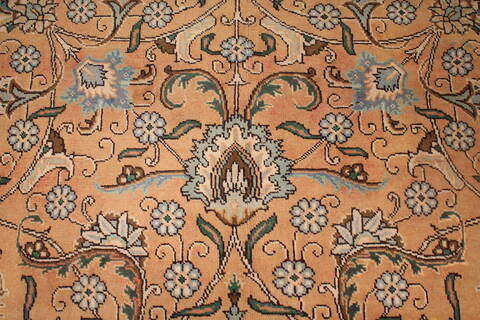 Tabriz Orange Square Hand Knotted 97 X 114  Area Rug 400-17159 Image 8