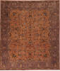 Tabriz Orange Square Hand Knotted 97 X 114  Area Rug 400-17159 Thumb 0