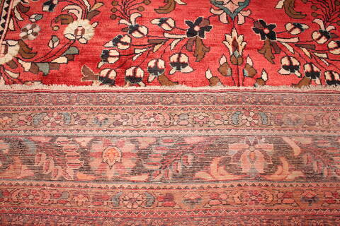 Mahal Red Hand Knotted 102 X 135  Area Rug 400-17164 Image 16