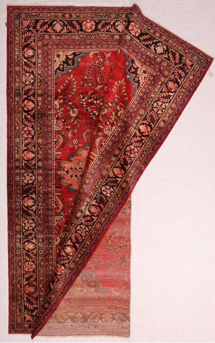 Mahal Red Hand Knotted 102 X 135  Area Rug 400-17164 Image 1