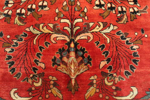 Mahal Red Hand Knotted 102 X 135  Area Rug 400-17164 Image 4