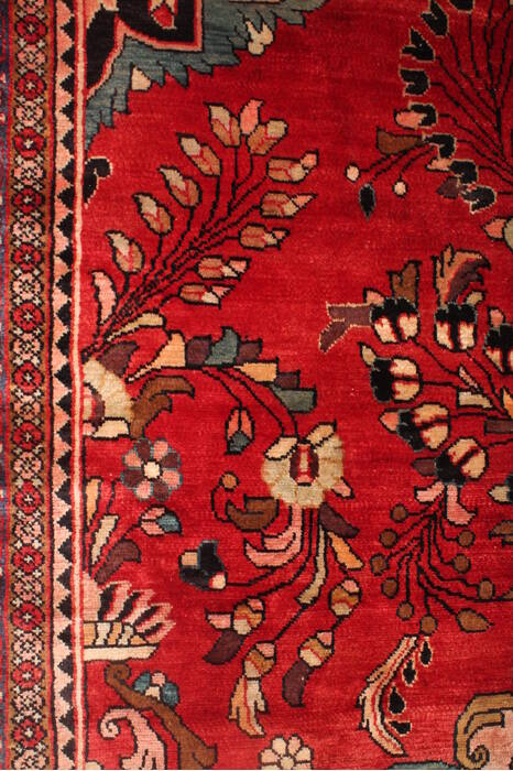 Mahal Red Hand Knotted 102 X 135  Area Rug 400-17164 Image 12