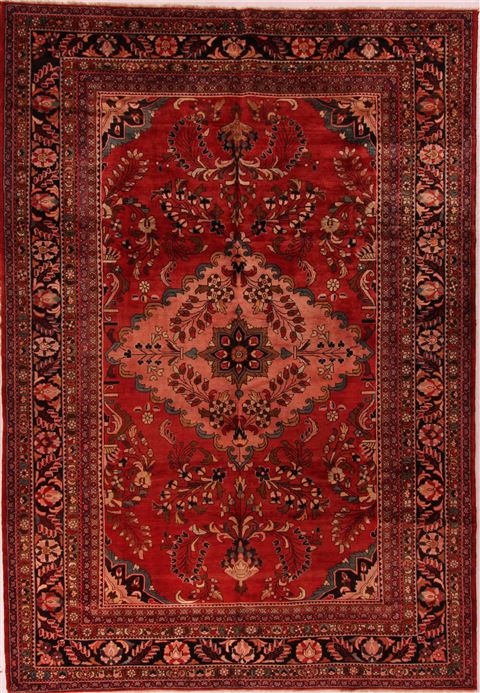 Mahal Red Hand Knotted 102 X 135  Area Rug 400-17164 Image 0