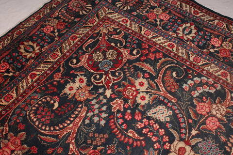 Khoy Black Hand Knotted 102 X 135  Area Rug 400-17165 Image 14