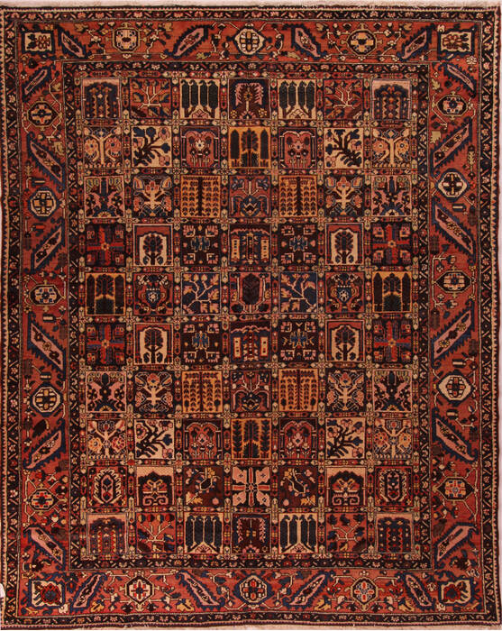 Bakhtiar Brown Hand Knotted 105 X 131  Area Rug 400-17170 Image 0