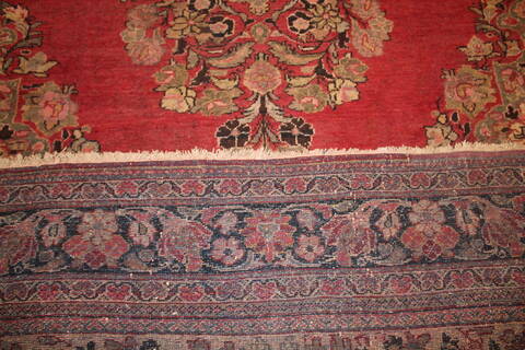 Moshk Abad Red Hand Knotted 104 X 137  Area Rug 400-17180 Image 12