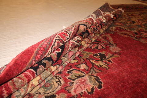 Moshk Abad Red Hand Knotted 104 X 137  Area Rug 400-17180 Image 13