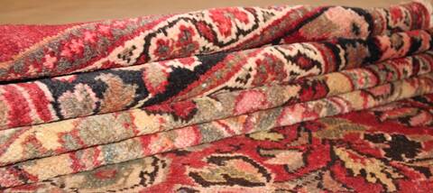 Moshk Abad Red Hand Knotted 104 X 137  Area Rug 400-17180 Image 14