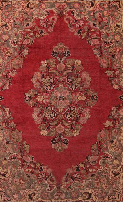 Moshk Abad Red Hand Knotted 104 X 137  Area Rug 400-17180 Image 15