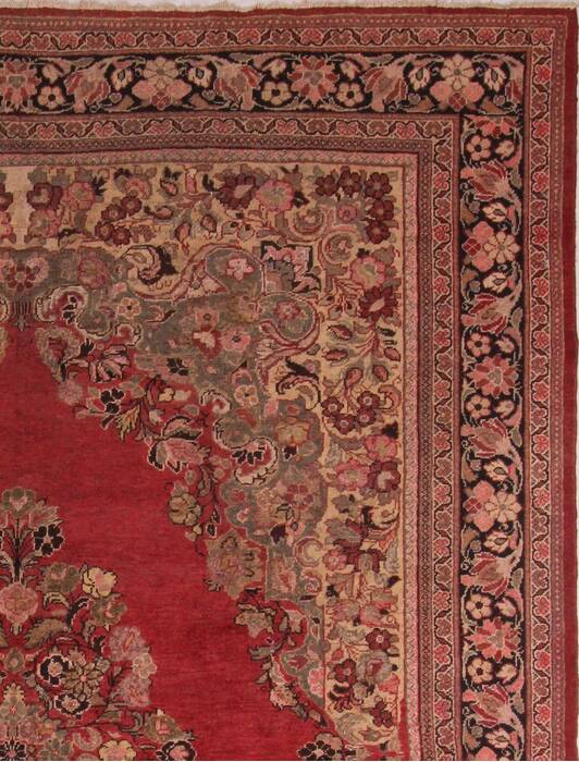 Moshk Abad Red Hand Knotted 104 X 137  Area Rug 400-17180 Image 16