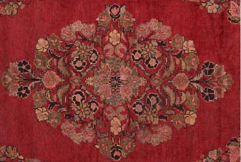 Moshk Abad Red Hand Knotted 104 X 137  Area Rug 400-17180 Image 17