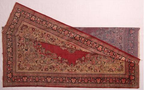 Moshk Abad Red Hand Knotted 104 X 137  Area Rug 400-17180 Image 1