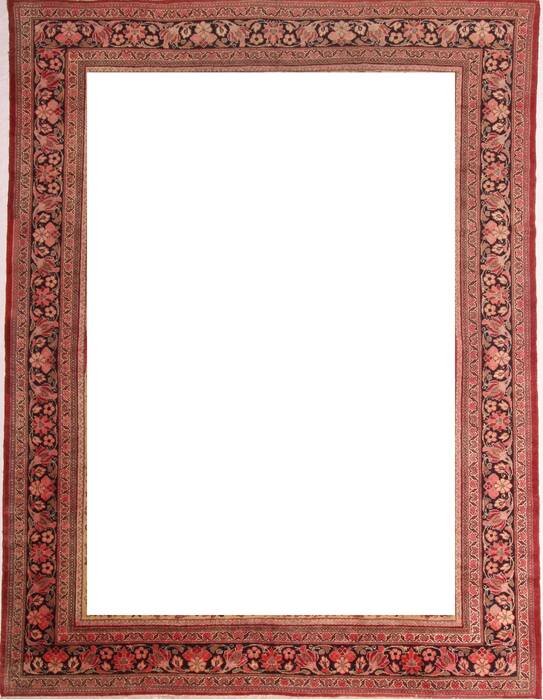 Moshk Abad Red Hand Knotted 104 X 137  Area Rug 400-17180 Image 2